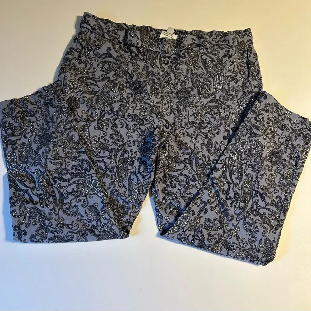 Jules & Leopold Womens Pants‎ Size XL Paisley Print Pull-on Cropped Comfy Resort